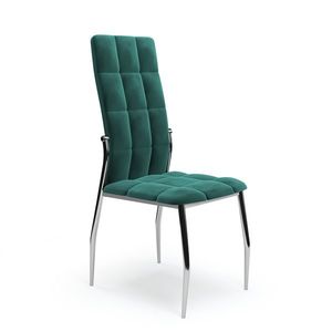 HALMAR K416 jedálenská stolička tmavozelená (Velvet) / chróm vyobraziť
