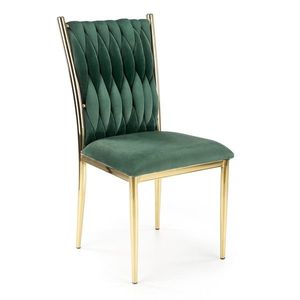 HALMAR K436 jedálenská stolička tmavozelená / zlatá vyobraziť