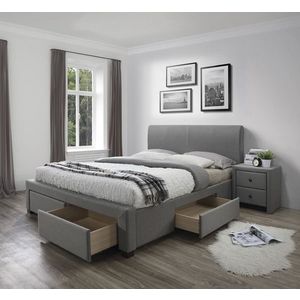 HALMAR Modena 180 čalúnená manželská posteľ s úložným priestorom sivá vyobraziť