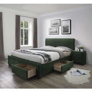 HALMAR Modena 3 160 čalúnená manželská posteľ s úložným priestorom tmavozelená (Velvet) vyobraziť