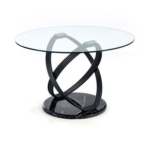 HALMAR Optico okrúhly sklenený jedálenský stôl priehľadná / čierna vyobraziť