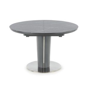 HALMAR Ricardo okrúhly rozkladací jedálenský stôl sivý mramor / tmavosivá vyobraziť
