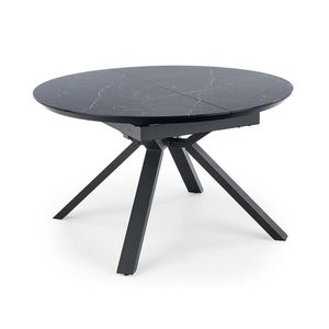 HALMAR Vertigo okrúhly rozkladací jedálenský stôl čierny mramor / čierna vyobraziť