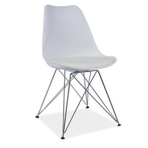 KONDELA Metal New jedálenská stolička biela / chróm vyobraziť
