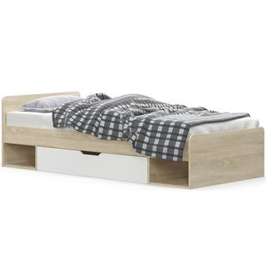 NABBI Tavir 90 jednolôžková posteľ s roštom 90x200 cm dub sonoma / biela vyobraziť
