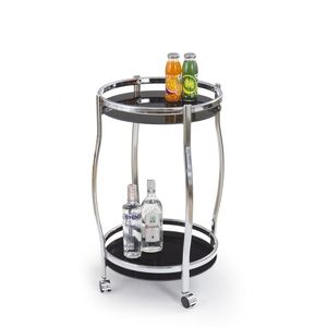 HALMAR BAR-8 servírovací stolík na kolieskach čierna / chróm vyobraziť