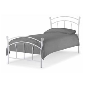 KONDELA Burzum 90 kovová jednolôžková posteľ s roštom biela vyobraziť