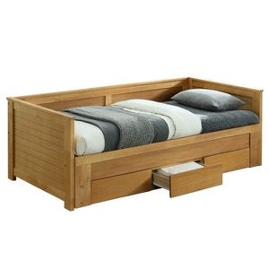 KONDELA Goreta 90 jednolôžková posteľ s roštami a úložným priestorom dub vyobraziť