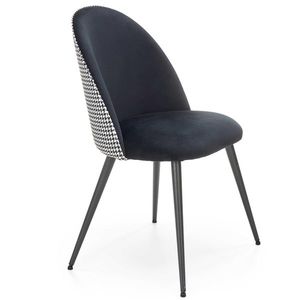 HALMAR K478 jedálenská stolička čiernobiely vzor / čierna vyobraziť