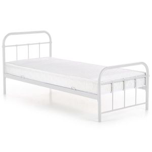 HALMAR Linda 90 kovová jednolôžková posteľ s roštom biela vyobraziť