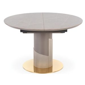 HALMAR Muscat okrúhly rozkladací jedálenský stôl sivý mramor / svetlosivá / zlatá vyobraziť