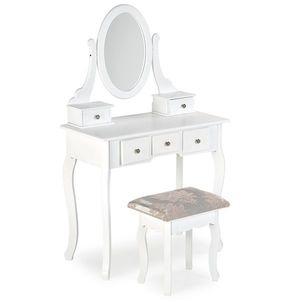 HALMAR Sara toaletný stolík s taburetkou biela vyobraziť