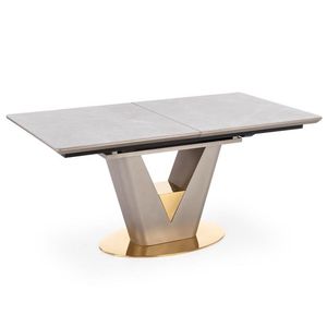 HALMAR Valentino rozkladací jedálenský stôl svetlosivá / zlatá vyobraziť