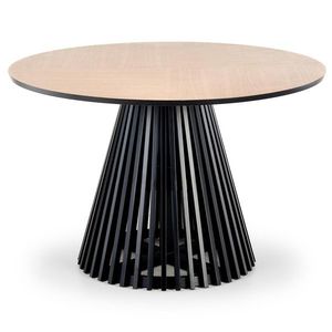 HALMAR Miyaki okrúhly jedálenský stôl dub prírodný / čierna vyobraziť
