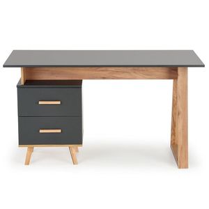 HALMAR Sergio písací stôl so zásuvkami antracit / dub wotan vyobraziť