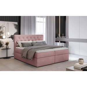 NABBI Liborn 140 čalúnená manželská posteľ s úložným priestorom ružová vyobraziť