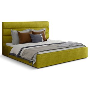 NABBI Casos 160 čalúnená manželská posteľ s roštom žltá vyobraziť