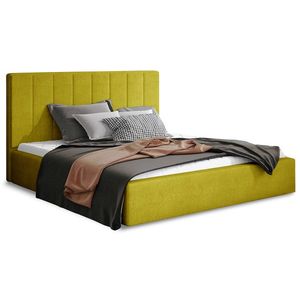 NABBI Ante 140 čalúnená manželská posteľ s roštom žltá vyobraziť