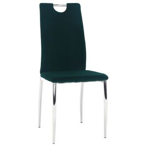 KONDELA Oliva New jedálenská stolička smaragdová (Velvet) / chróm vyobraziť