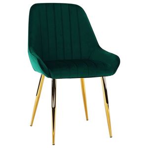KONDELA Perlia jedálenská stolička smaragdová (Velvet) / zlatá vyobraziť