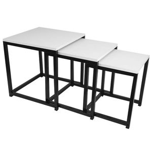 KONDELA Kastler New Typ 3 konferenčný stolík (3 ks) biela / čierna vyobraziť