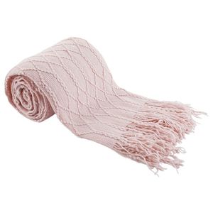 KONDELA Sulia Typ 2 pletená deka so strapcami 150x200 cm svetloružová vyobraziť