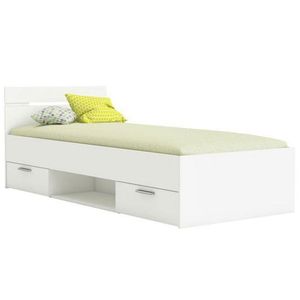 KONDELA Michigan New 90 jednolôžková posteľ s úložným priestorom biela vyobraziť