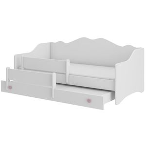 NABBI Elisa II detská posteľ s prístelkou a matracmi 80x160 cm biela / ružová vyobraziť