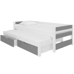NABBI Filis detská posteľ s prístelkou 90x200 cm biela / sivá vyobraziť