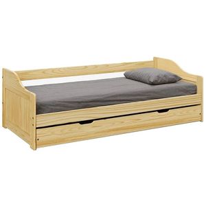 KONDELA Laura New drevená jednolôžková posteľ s prístelkou prírodná vyobraziť
