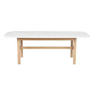 Biely mramorový konferenčný stolík 135x62 cm Hammond - Rowico vyobraziť