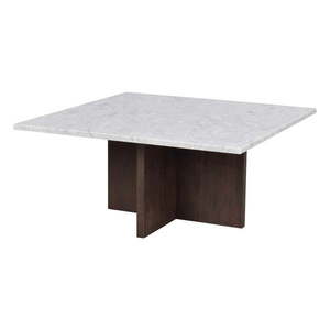 Bielo-hnedý mramorový konferenčný stolík 90x90 cm Brooksville - Rowico vyobraziť