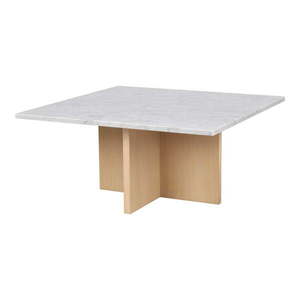 Biely mramorový konferenčný stolík 90x90 cm Brooksville - Rowico vyobraziť