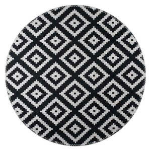 Čierno-biely umývateľný okrúhly koberec ø 120 cm – Vitaus vyobraziť