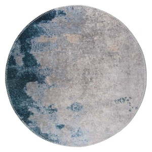 Modrý/sivý umývateľný okrúhly koberec ø 100 cm – Vitaus vyobraziť