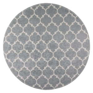 Svetlosivý umývateľný okrúhly koberec ø 100 cm – Vitaus vyobraziť