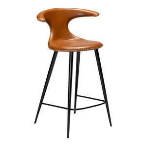 Koňakovohnedá barová stolička z imitácie kože DAN–FORM Denmark Flair, výška 90 cm vyobraziť