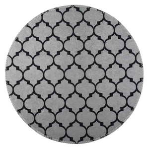 Tmavosivý umývateľný okrúhly koberec ø 120 cm – Vitaus vyobraziť