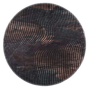 Čierny umývateľný okrúhly koberec ø 100 cm – Vitaus vyobraziť