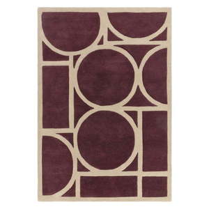Tmavohnedý vlnený koberec 160x230 cm Metro Plum – Asiatic Carpets vyobraziť