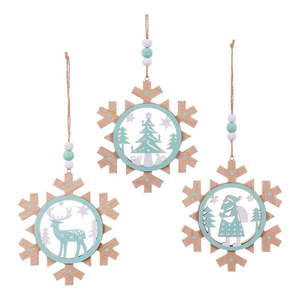 Závesné vianočné dekorácie v súprave 3 ks Snowflake – Casa Selección vyobraziť