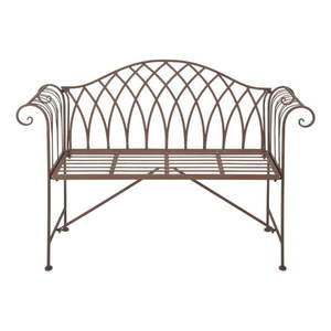 Hnedá kovová záhradná lavica – Esschert Design vyobraziť