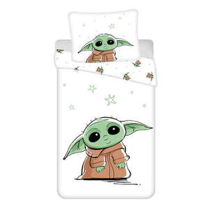 Bavlnené detské obliečky na jednolôžko 140x200 cm Star Wars Baby Yoda - Jerry Fabrics vyobraziť