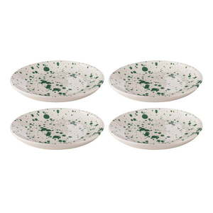 Bielo-zelené dezertné taniere z kameniny v súprave 4 ks ø 18 cm Carnival – Ladelle vyobraziť