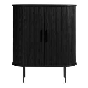 Čierna skrinka v dekore duba 100x118 cm Nola – Unique Furniture vyobraziť