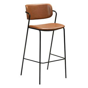 Hnedá barová stolička z imitácie kože DAN-FORM Denmark Zed, výška 107 cm vyobraziť
