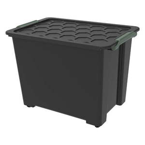 Lesklo čierny plastový úložný box s vekom Evo Safe - Rotho vyobraziť