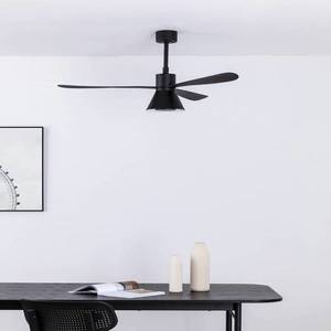 FARO BARCELONA Ventilátor Amelia Cone, LED svietidlo, čierna vyobraziť