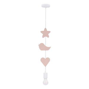 Bielo-ružové detské svietidlo s kovovým tienidlom Single - Candellux Lighting vyobraziť