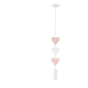 Bielo-ružové detské svietidlo s kovovým tienidlom Hearts - Candellux Lighting vyobraziť